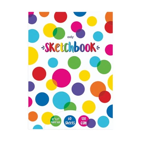 OOLY 9x12 inch sketchbook with sturdy binding and blank white pages for creative kids.

