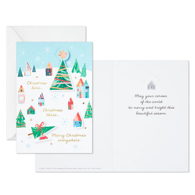UNICEF Snowy Town Scene Boxed Christmas Cards, Pack of 12