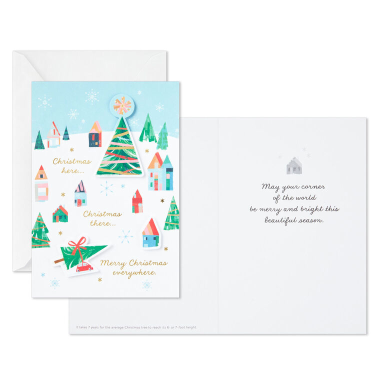 UNICEF Snowy Town Scene Boxed Christmas Cards, Pack of 12