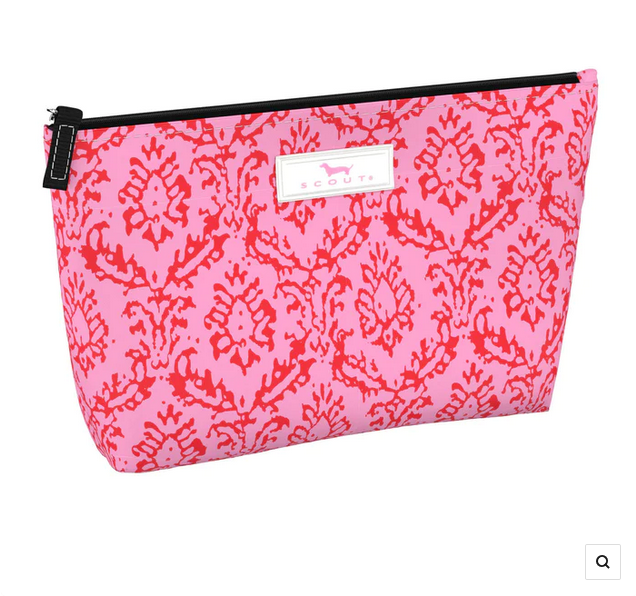 SCOUT Twiggy slim makeup pouch in Megan the Medallion print with zip closure and water-resistant coated cotton exterior.