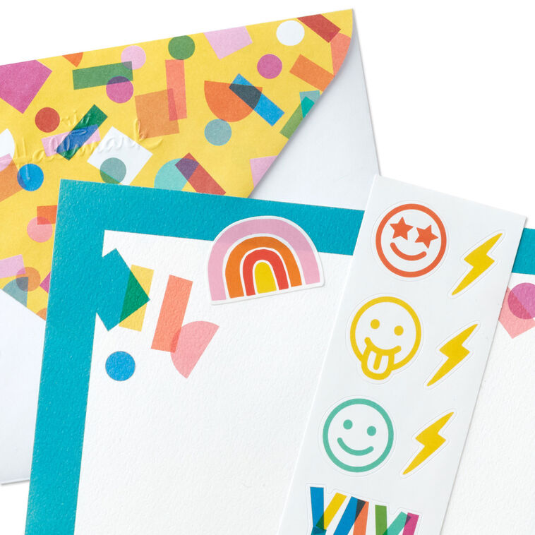 Confetti Collage Stationery Set With Stickers, Pack of 40