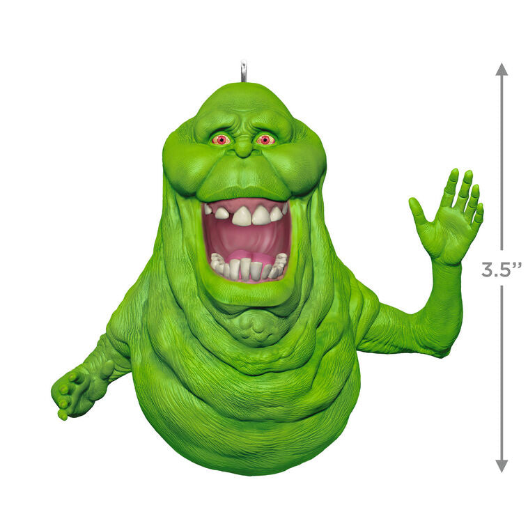 Slimer ornament, Ghostbusters green ghost, translucent collectible, Hallmark Keepsake, Christmas tree decoration, movie fan gift