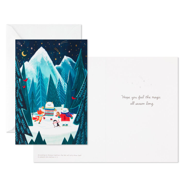 UNICEF Yeti and Friends Ice Skating Boxed Christmas Cards, Pack of 12