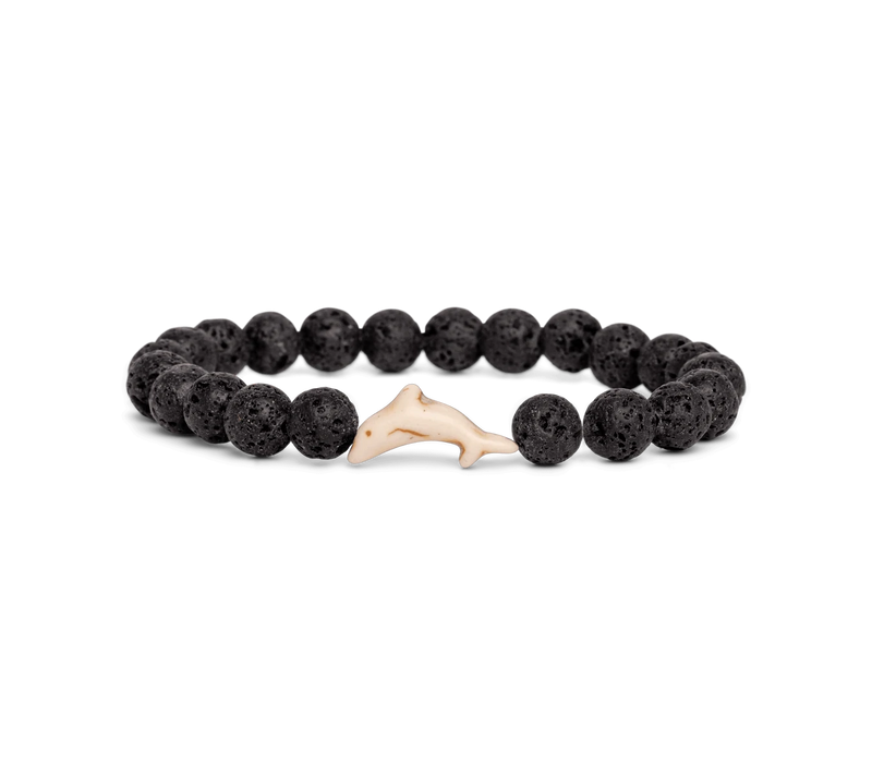 The Odyssey Dolphin Bracelet  -  Lava Stone