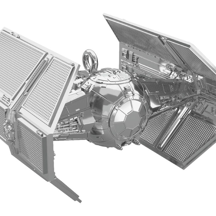 Mini Darth Vader’s TIE Fighter ornament, shiny silver Star Wars spaceship, Hallmark Keepsake Christmas collectible
