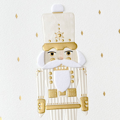 Ivory and Gold Nutcracker Boxed Christmas Cards, Pack of 10