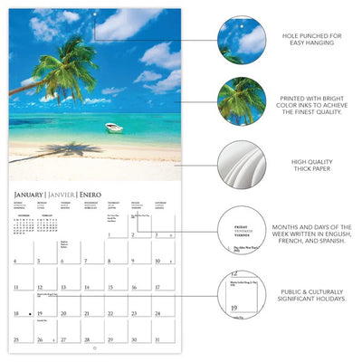 Island Paradise 12 x 12 Wall Calendar