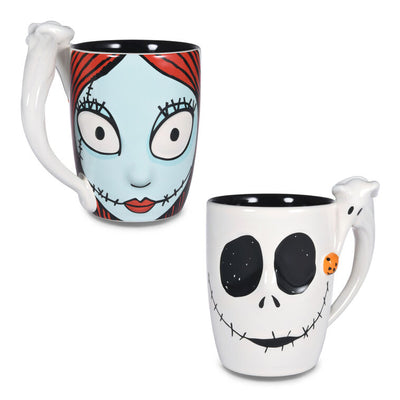 Disney tim burton's the nightmare before christmas jack and sally sculpted mug, 15 oz.