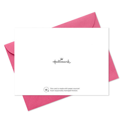 Thank you cards with bold poppies, butterflies, and black stripes on white background, includes 10 blank cards and pink-lined envelopes