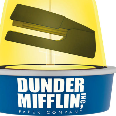 The Office ornament, stapler in yellow gelatin mold, Dunder Mifflin logo, Hallmark Keepsake, sound feature, Christmas tree decoration.