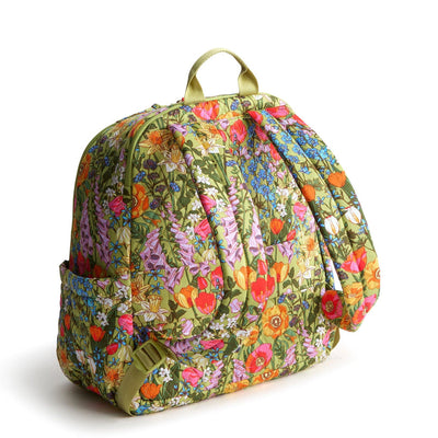 Vera Bradley Bancroft Backpack in Meadow Bouquet with laptop sleeve and multiple zip compartments