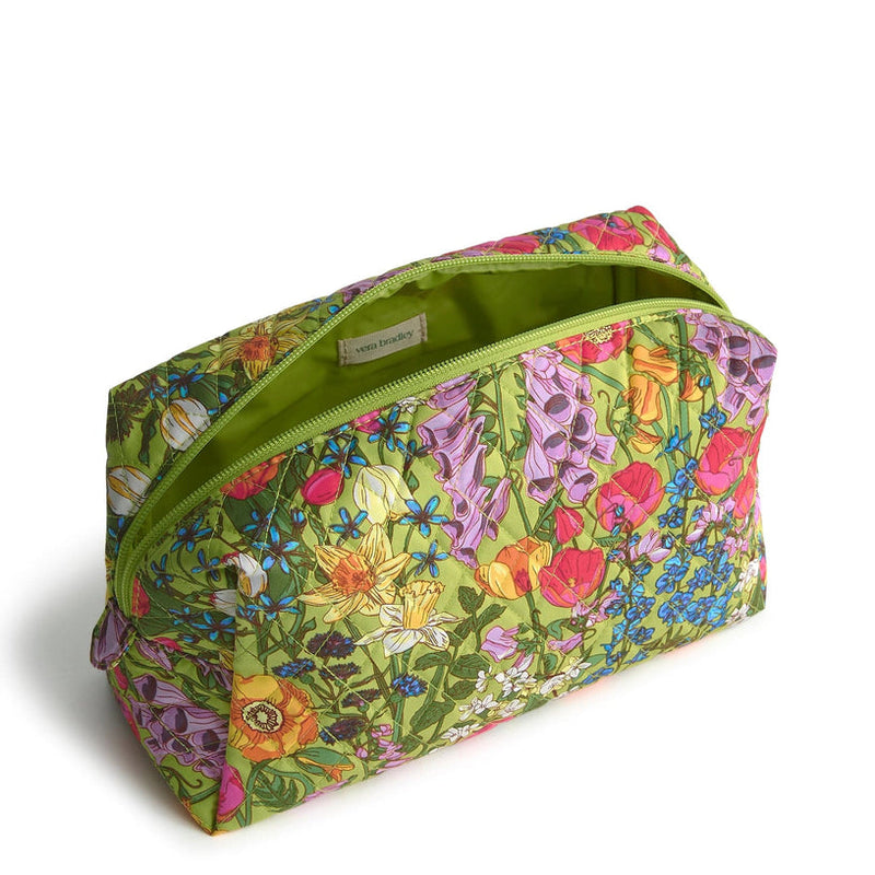 Floral large cosmetic bag with zip closure and exterior pocket from Vera Bradley
