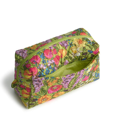 Floral large cosmetic bag with zip closure and exterior pocket from Vera Bradley
