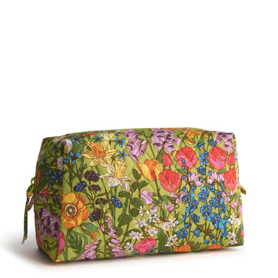 Floral large cosmetic bag with zip closure and exterior pocket from Vera Bradley
