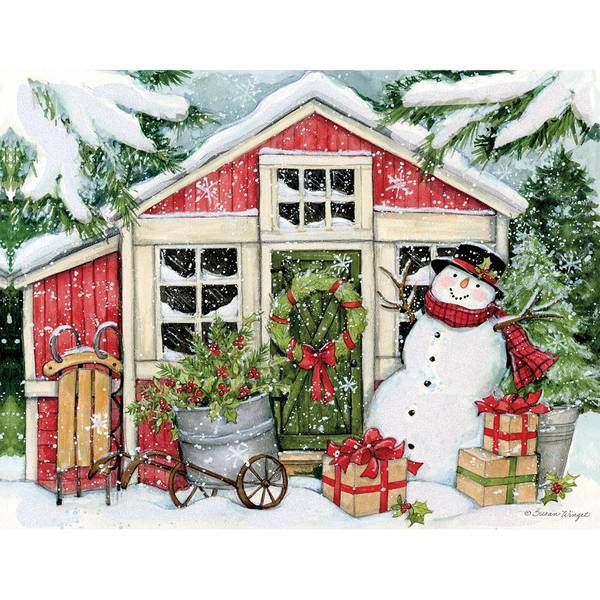 Snowmans Farmhouse Greeting Card