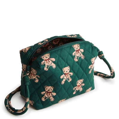 Compact Vera Bradley Blake Crossbody in Bear Mosaic with adjustable strap and zip pocket