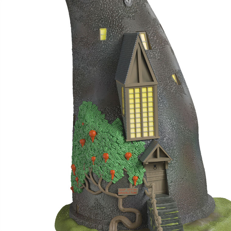 Lovegood House ornament, Harry Potter, tall brown magical home, windows, greenery, Hallmark Keepsake, Christmas tree decoration.
