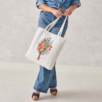 Large Vera Bradley Woodlark Tote Bag Bouquet No. 3 with spacious interior, slip pocket, and 70L capacity.