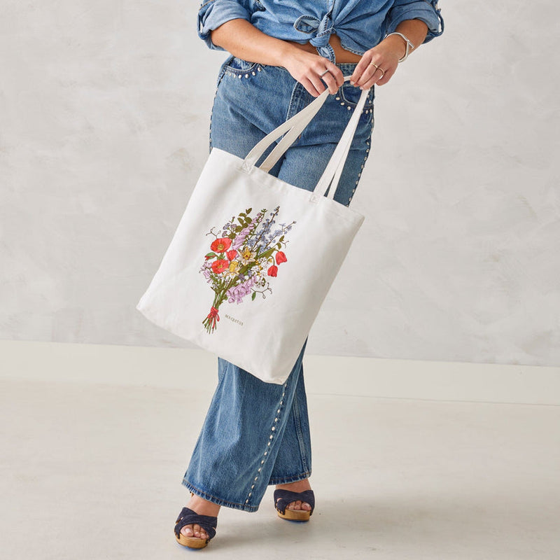 Large Vera Bradley Woodlark Tote Bag Bouquet No. 3 with spacious interior, slip pocket, and 70L capacity.