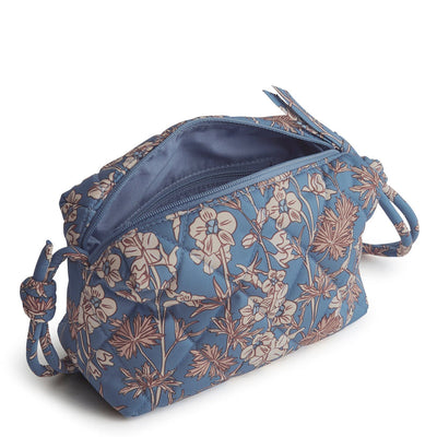 Vera Bradley Blake Crossbody in Larkspur Delphinium with zip pocket and adjustable strap