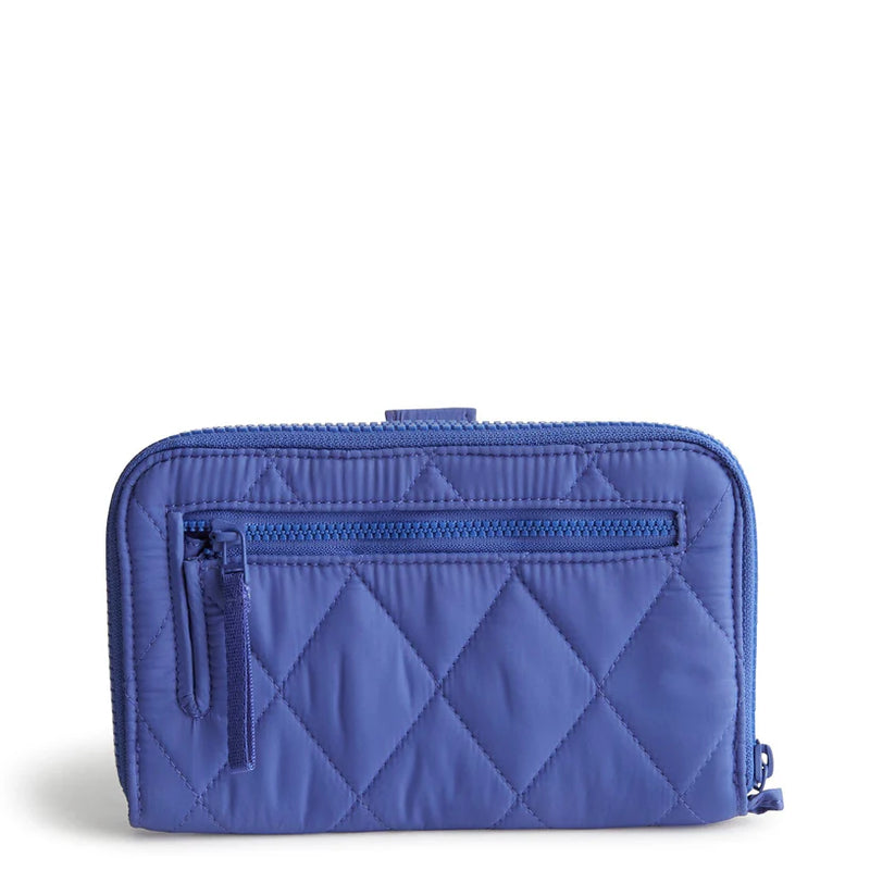 Deep Ultramarine Vera Bradley wallet with snap closure and multiple card compartments

