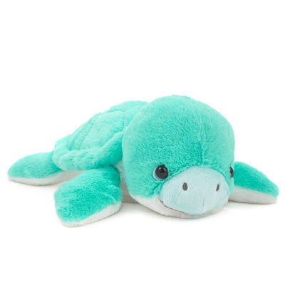 Turquoise sea turtle plush toy with soft white belly, perfect for snuggling, ocean-themed nurseries