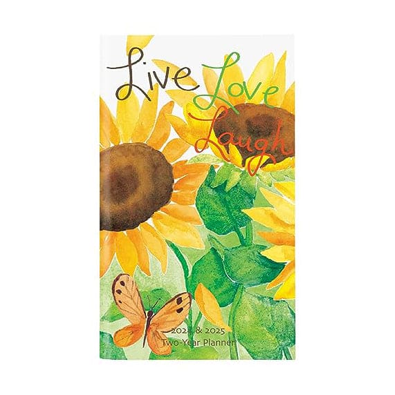 Live Love Laugh 2-Year Pocket Planner by Graphique with glitter detail and flexible cover, ideal for daily organization on the go.


