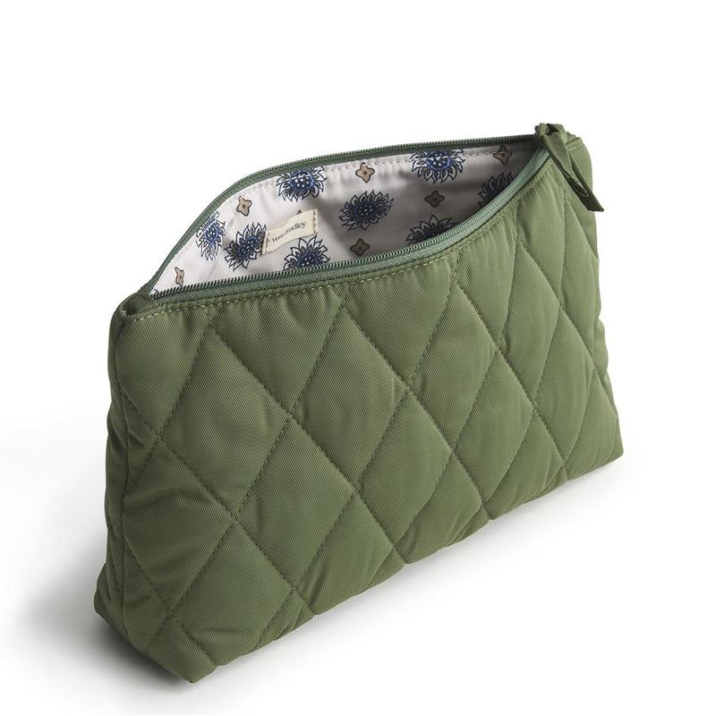 Vera Bradley Medium Pouch in Bronze Green with zip closure for travel or everyday essentials
