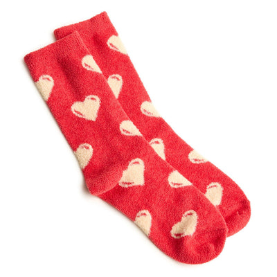 Vera Bradley Fleece Socks in Graphic Heart, soft plush knit for cozy winter warmth
