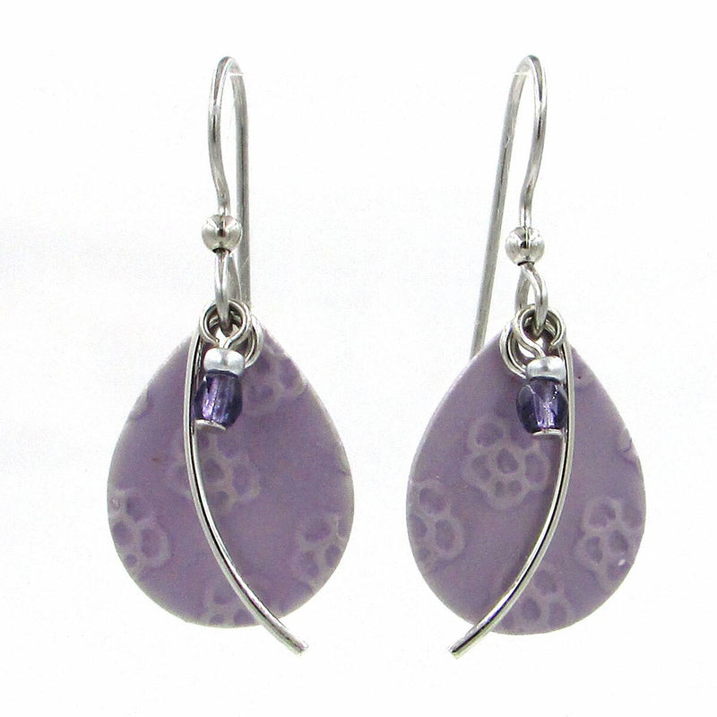 Silver-Tone Flower Bead Drop Earrings