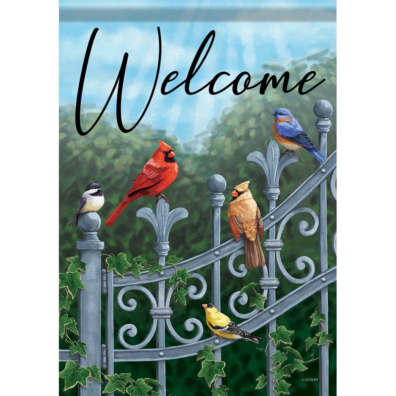 Garden Gate garden flag with vibrant floral artwork on soft, durable Dura Soft fabric