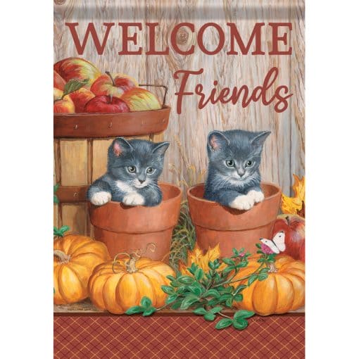 Little Kitten Garden Flag featuring an adorable kitten design on vibrant, double-sided Dura Soft™ fabric by Carson Flag Trends™.