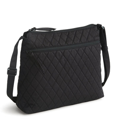 Vera Bradley Original Zip Hipster in Moonless Night black, sleek crossbody with three zippered compartments, adjustable strap, and hands-free design for everyday travel.