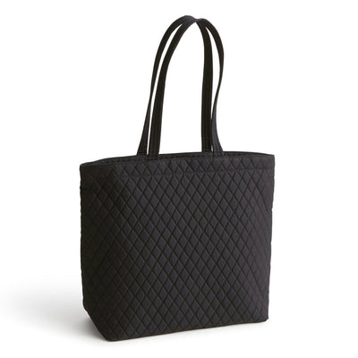 Vera Bradley Original Zip Tote in Moonless Night, sleek black cotton tote with zip closure, long straps, and spacious compartments for everyday use.