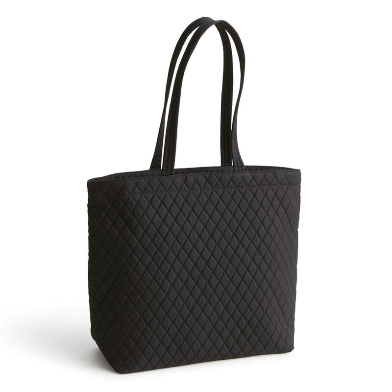 Vera Bradley Original Zip Tote in Moonless Night, sleek black cotton tote with zip closure, long straps, and spacious compartments for everyday use.