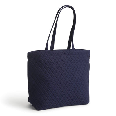 Vera Bradley Original Zip Tote in Peacoat, durable and stylish navy blue cotton tote with long straps, zip closure, and spacious interior.