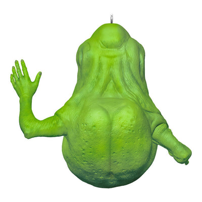 Slimer ornament, Ghostbusters green ghost, translucent collectible, Hallmark Keepsake, Christmas tree decoration, movie fan gift