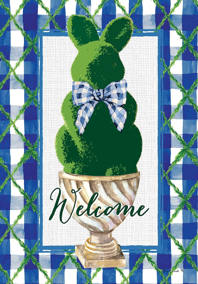 Bunny Topiary Large Flag