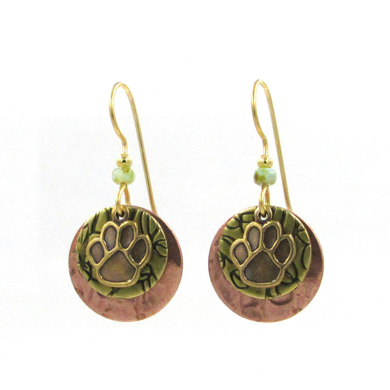 Paw Print Leaf Texture Earrings