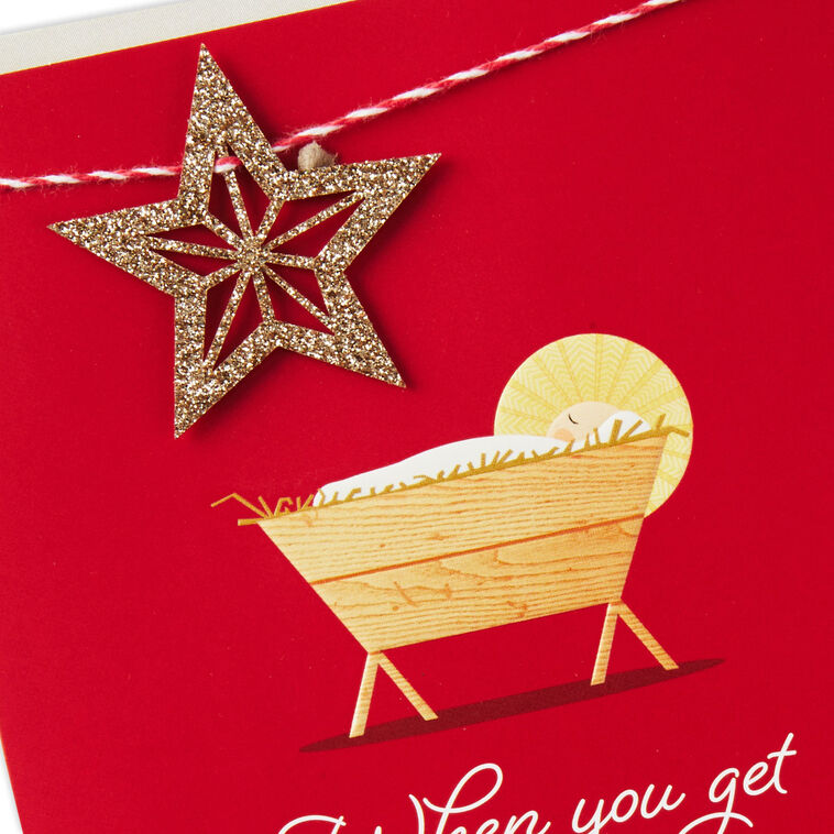 Baby Jesus in the Manger Religious Boxed Christmas Cards, Pack of 16