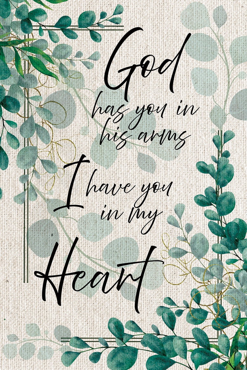God Has You double-sided flag by CD Artworks, printed with fade-resistant ink on soft heavyweight fabric for a vibrant, inspirational seasonal display.