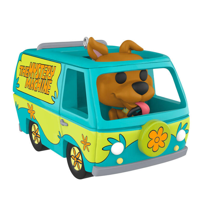Scooby-Doo Mystery Machine ornament, Funko POP style, retro van, Hallmark Keepsake, Christmas decoration, cartoon collectible.

