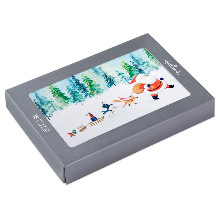 Snowy Santa Claus Parade Boxed Christmas Cards, Pack of 16