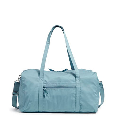 Reef Water Blue duffel bag with recycled cotton, zip closure, and multiple pockets for travel