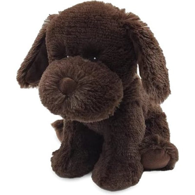 Warmies Chocolate Lab plush toy, microwavable and lavender-scented, designed to provide soothing warmth, comfort.