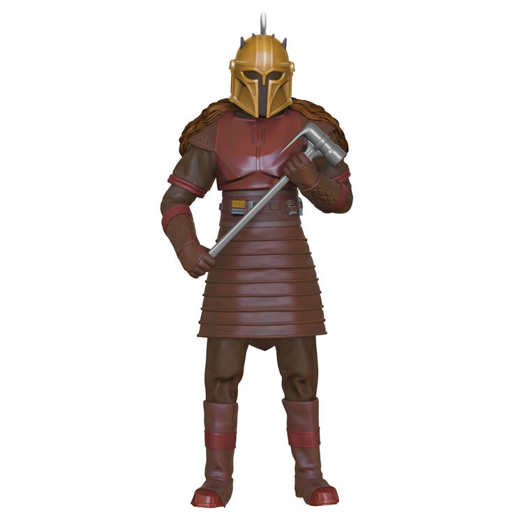 Star Wars Mandalorian The Armorer ornament, Hallmark Keepsake 2025, warrior in gold helmet forging beskar armor, Disney collectible.
