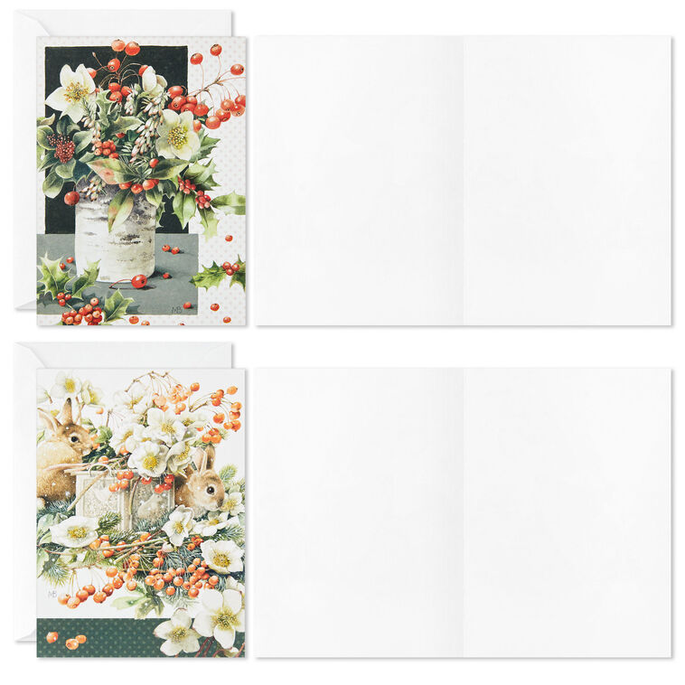 Marjolein Bastin Holiday Boxed Blank Christmas Note Cards Assortment, Pack of 24