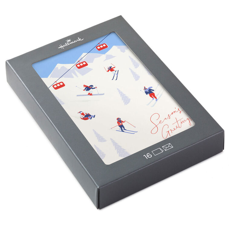 Alpine Ski Slopes Boxed Christmas Cards, Pack of 16