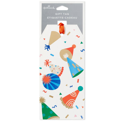 Party Hats and Confetti Large Gift Tag