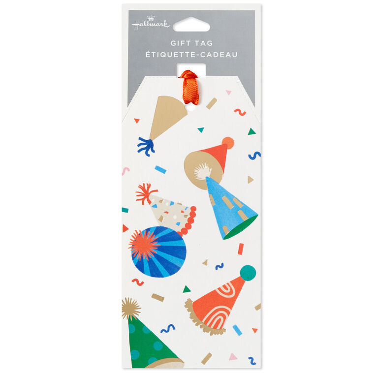 Party Hats and Confetti Large Gift Tag